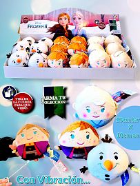 Peluche redondo Frozen original con vibracion 10 cm