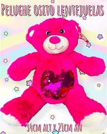 Peluche Oso con Panza de LENTEJUELAS 34cm