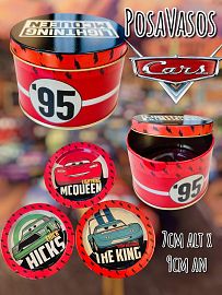 SET POSAVASOS x4 + LATA CARS