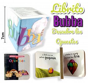 Librito tapa dura Bubba descubre los opuestos 7cm