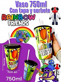 Vaso CON TAPA Y SORBETE DISENOS VARIADOS 750ml
