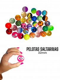 Pelotas Saltarinas de colores y personajes de películas para niños.