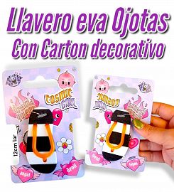 Llavero Eva OJOTAS  con Carton Decorativo
