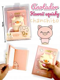 Anotador A6 Kawaii con chancho squiishy