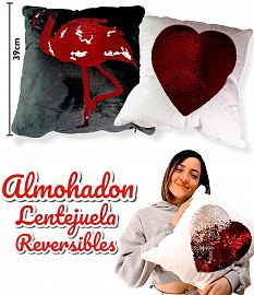Almohadon Lentejuela Reversible Formas 39cm