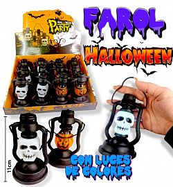 Mini FAROL HALLOWEEN PARTY Con luces de COLORES 11cm