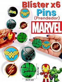 Blister de 6 PINS (Prendedor) MARVEL