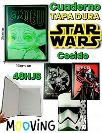 CUADERNO 16X21 T/D COSIDO 48 HJS. STAR WARS