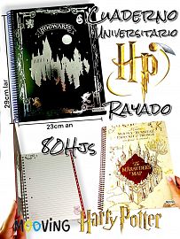 CUADERNO UNIVERSITARIO RAYADO HARRY POTTER