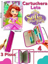 Cartuchera Lata LA PRINCESA SOFIA 3 Pisos
