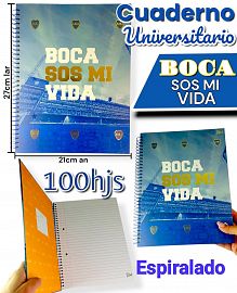 Cuaderno UNIVERSITARIO BOCA TAPA DURA Espiralado 27cm