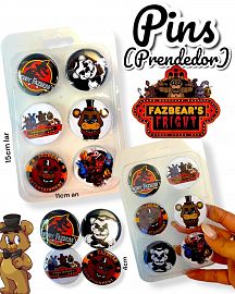 Blister de 6 PINS (Prendedor) five nights at freddy's