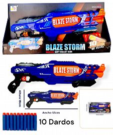PISTOLA BLAZE STORM LANZA DARDOS SHOTGUN 10 DARDOS