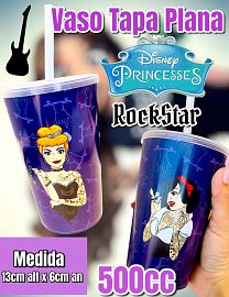 Vaso Tapa Plana con Sorbete con Sorbete PRINCESAS ROCKSTAR 500cc