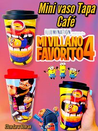 Vaso termico doble capa mediano Tapa Cafe MI VILLANO FAVORITO 4  290cc
