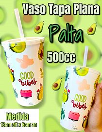 Vaso Tapa Plana con Sorbete PALTA KAWAII 500cc