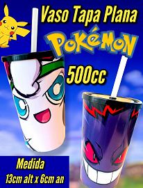 Vaso Tapa Plana con Sorbete  POKEMON GENGAR 500cc
