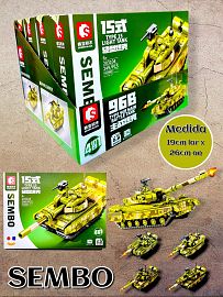  Block Tanque 4 en 1 en caja exhibidora TANQUE DE GERRA X 4