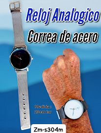 Reloj Analogico Correa de ACERO 