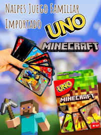 Naipes UNO Minecraft Juego Familiar 