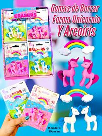 Goma de Borrar Forma Unicornio y Arcoiris 