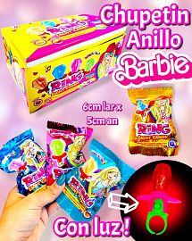 Chupetin Anillo Barbie con Luz 