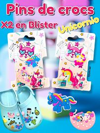 Pins de Crocs Unicornio x2 En Blister