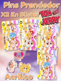 Pins Prendedor Acrilico Tom y Jerry x2 En Blister