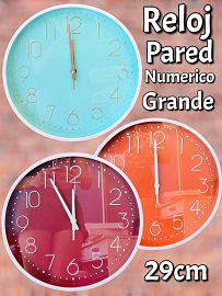 Reloj de Pared Numerico Grande 29cm 