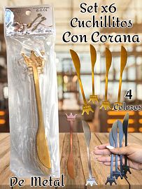 Set x 6 de Cuchillito con Coronas 4 Colores