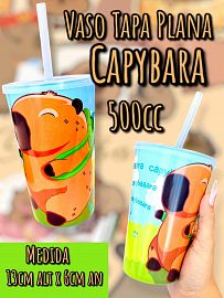 Vaso Tapa Plana Capybara 500cc