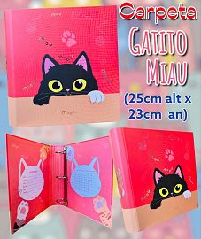 Carpeta 3x40 Gatito Miau y Patita Gatito 