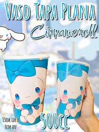 Vaso Tapa Plana con Sorbete Cinnamoroll 500cc