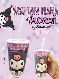 Vaso Tapa Plana con Sorbete Kuromi 500cc