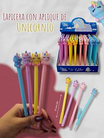 Lapicera Con Aplique de Unicornio 