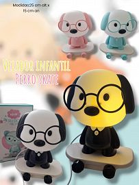 Velador Infantil Perro Skate