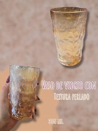 Vaso de vidrio Con Textura Perlado Cobre 305 ml	