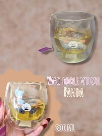Vaso Doble Vidrio Panda 300ml