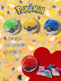 Pokebola POKEMON Con Sorpresa y Caramelos 