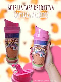 Botella Tapa Deportiva Capybara Arcoiris 400cc