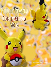 Peluche Pikachu con Pokebola 50cm