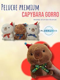 Peluche Premium PLUSHAROO Capybara Gorro 20cm