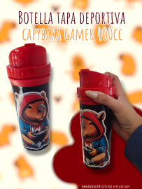 Botella Tapa Deportiva Capybara Gamer 400cc