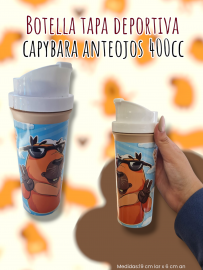 Botella Tapa Deportiva Capybara Anteojos 400cc