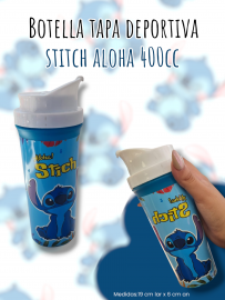  Botella Tapa Deportiva Stitch Aloha 400cc