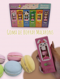 Caja de 6 Gomas de Borrar Macarons 