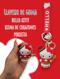 Llaveros Premium De Goma Hello Kitty Reina de Corazones Porrista