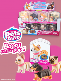 Pets Alive  Perro Interactivo Booty Shakin Pups 5cm Surtido con Exhibidor