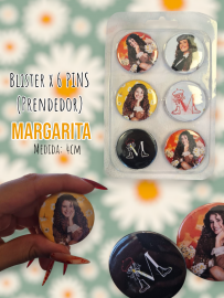 Blister de 6 PINS (Prendedor) Margarita