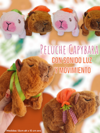 Peluche Capybara con Sonido Luz y Movimiento